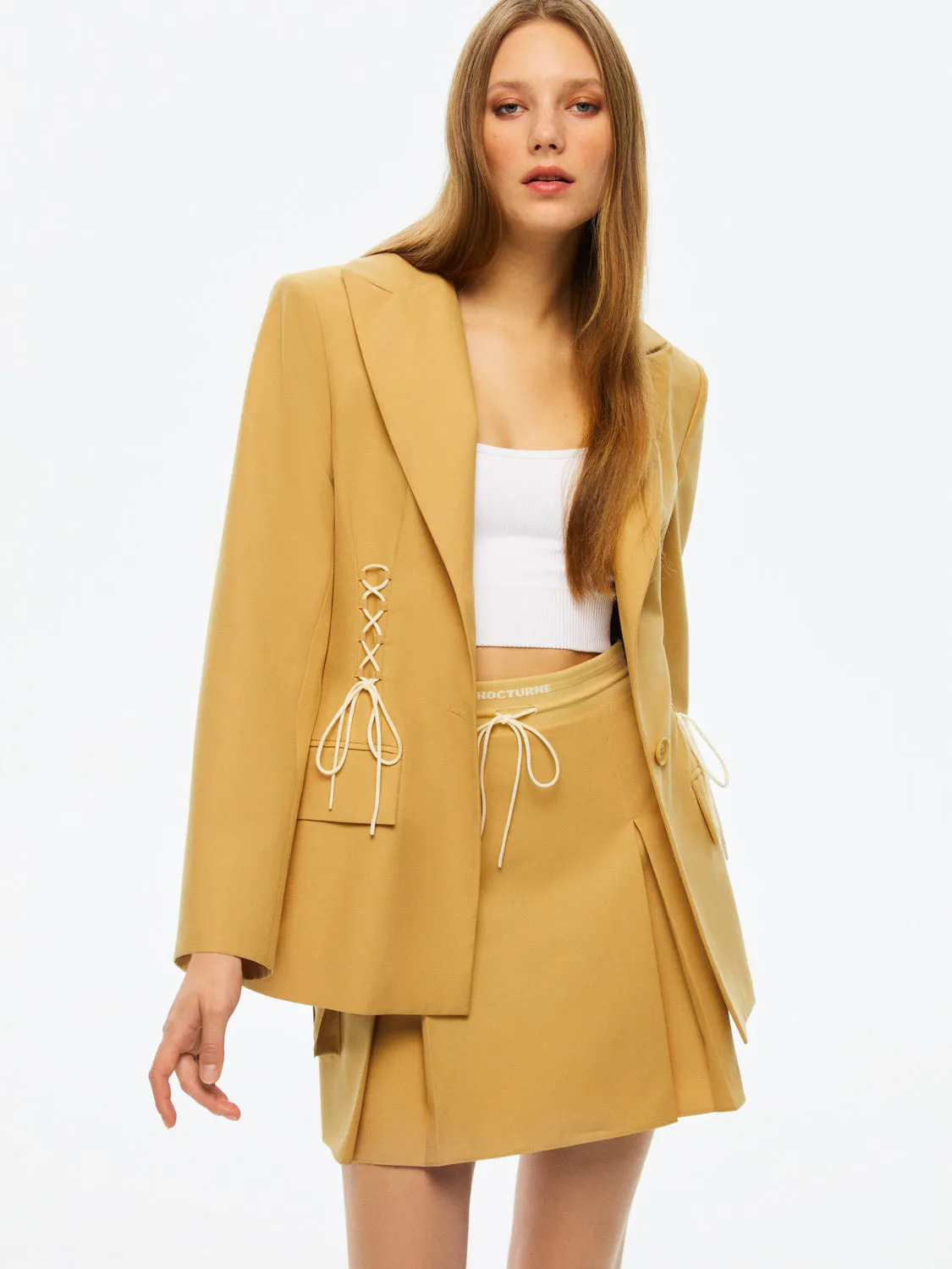 High-Waisted Ribbed Mini Skirt