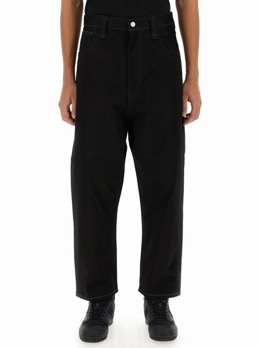 High-Waisted Wide-Leg Pants With Distinctive Stitching