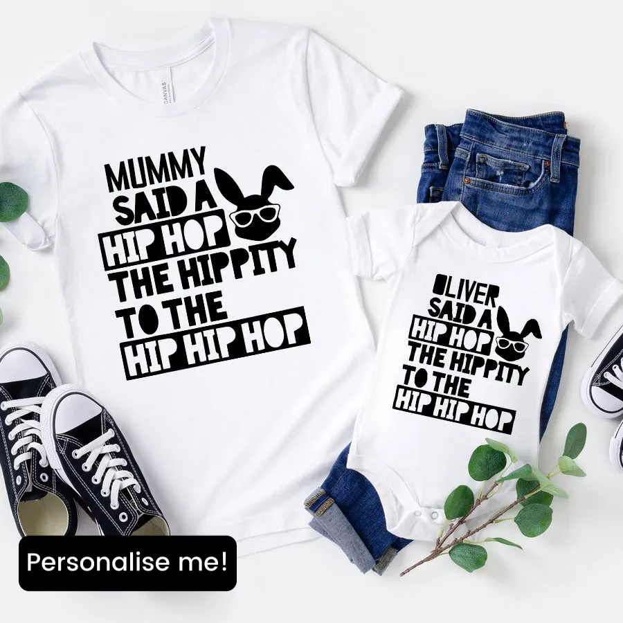 Hippity Hop- Personalised Matching Easter T-Shirt/Baby Vests pregnancy clothes clearance