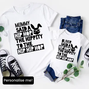 Hippity Hop- Personalised Matching Easter T-Shirt/Baby Vests pregnancy clothes clearance