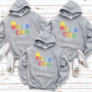 Holiday Crew 2025 Family Matching Grey Hoodies mens dad clothes online