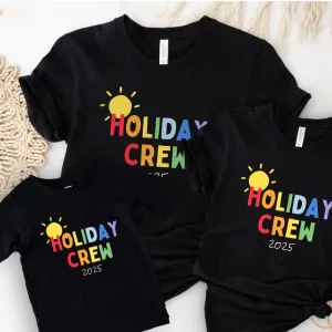 Holiday Crew 2025 Multi Family Matching Black T-Shirts pregnancy jeans best price