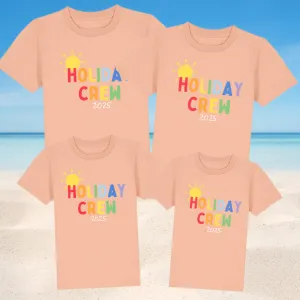 Holiday Crew 2025 Multi Family Matching T-Shirts- Fraiche Peche dad fashion outlet
