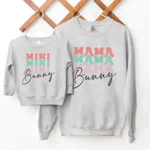 Hop To It- Mama & Mini Bunny Matching Sweatshirts- Grey nursing tops best deals