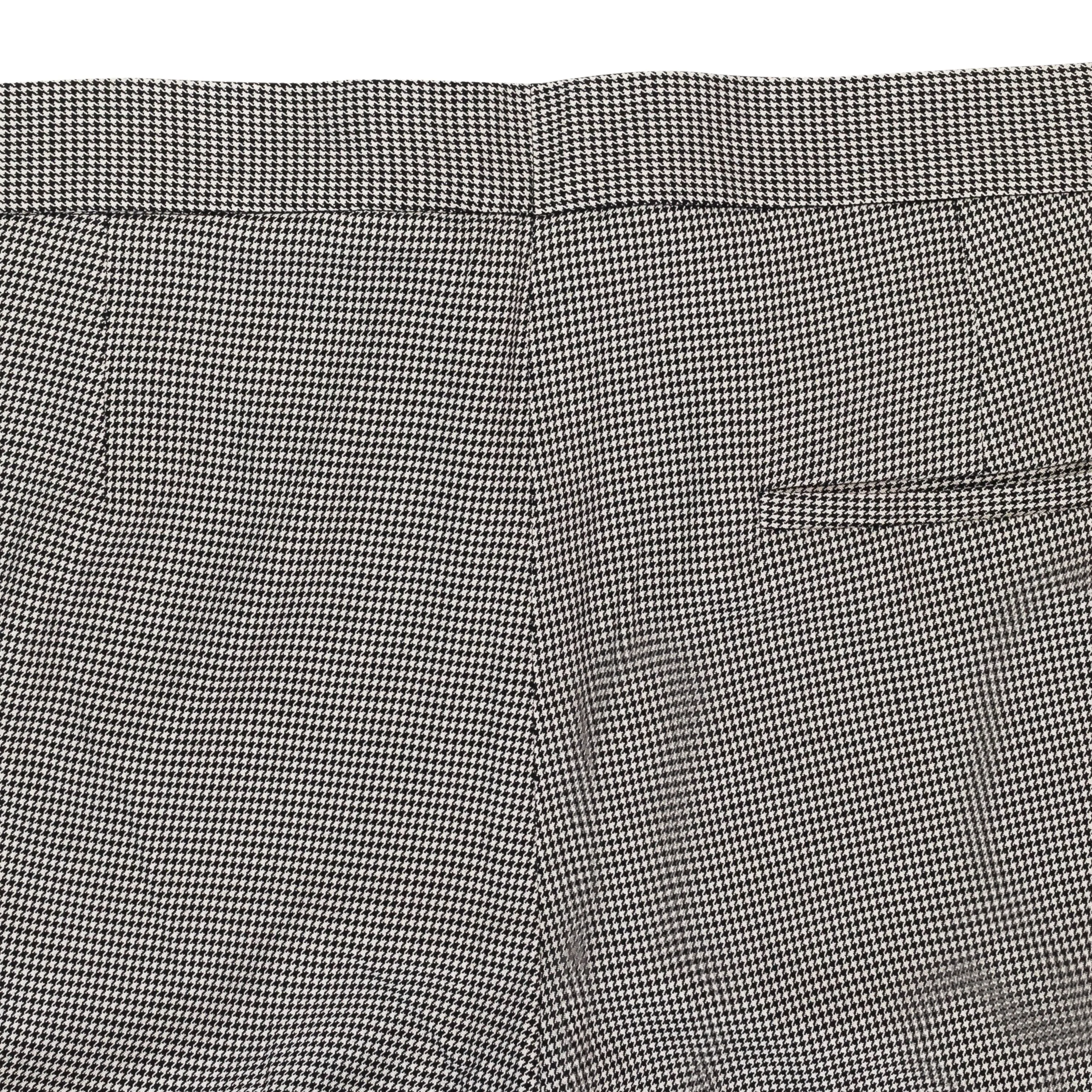 HOUNDSTOOTH SPLIT HEM BLACK WHITE TROUSERS