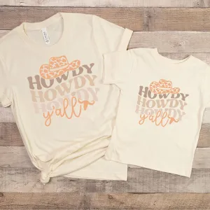 Howdy Y'all Country Mum Matching T-Shirts- Natural Raw pregnancy jeans best price