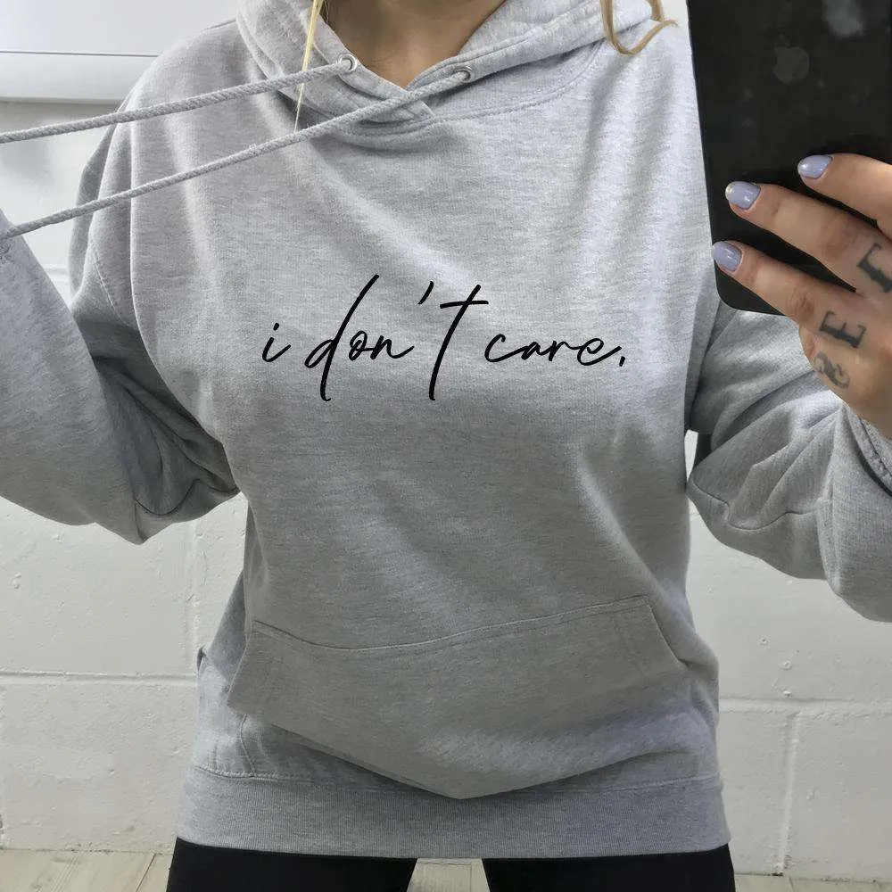 I Don't Care Hoodie (MRK X) mum jeans promo