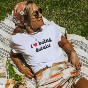 I Heart Being Delulu Women's T-shirt pregnancy jeans best price