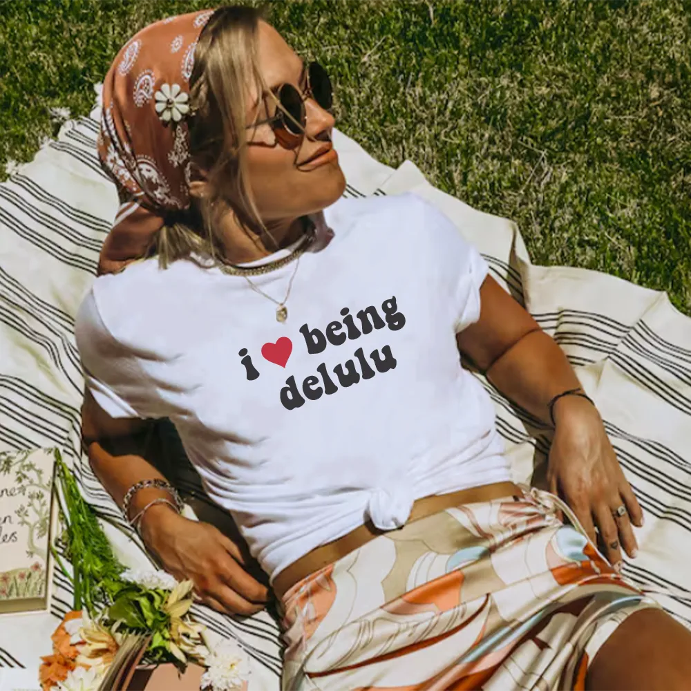 I Heart Being Delulu Women's T-shirt pregnancy jeans best price