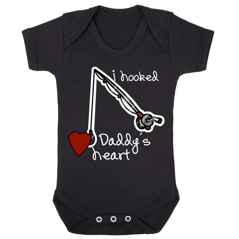 I Hooked Daddy Bodysuit (0-24 Months) Black (MRK X) cheap baby clothes online