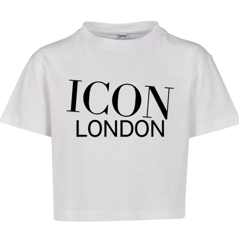 Icon London Cropped Logo T-Shirt girls pajamas promo