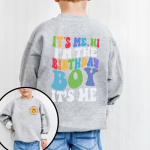 I'm The Birthday Boy "Hi" Front & Back Graphic sweatshirt boys fashion clearance