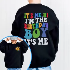 I'm The Birthday Boy "Hi" Front & Back Graphic sweatshirt boys fashion clearance