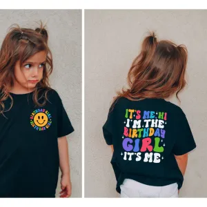 I'm The Birthday Girl "Hi" Front & Back Graphic Kids Tee girls pajamas promo