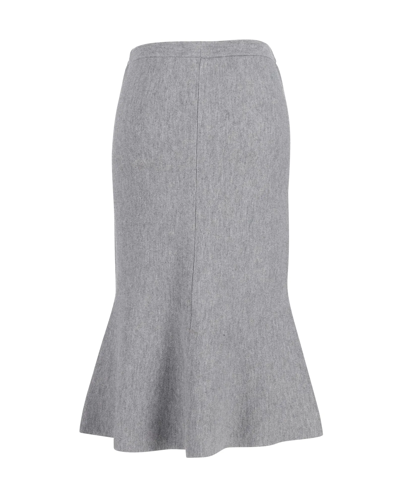 Iris & Ink Knit Flared Skirt in Gray Wool