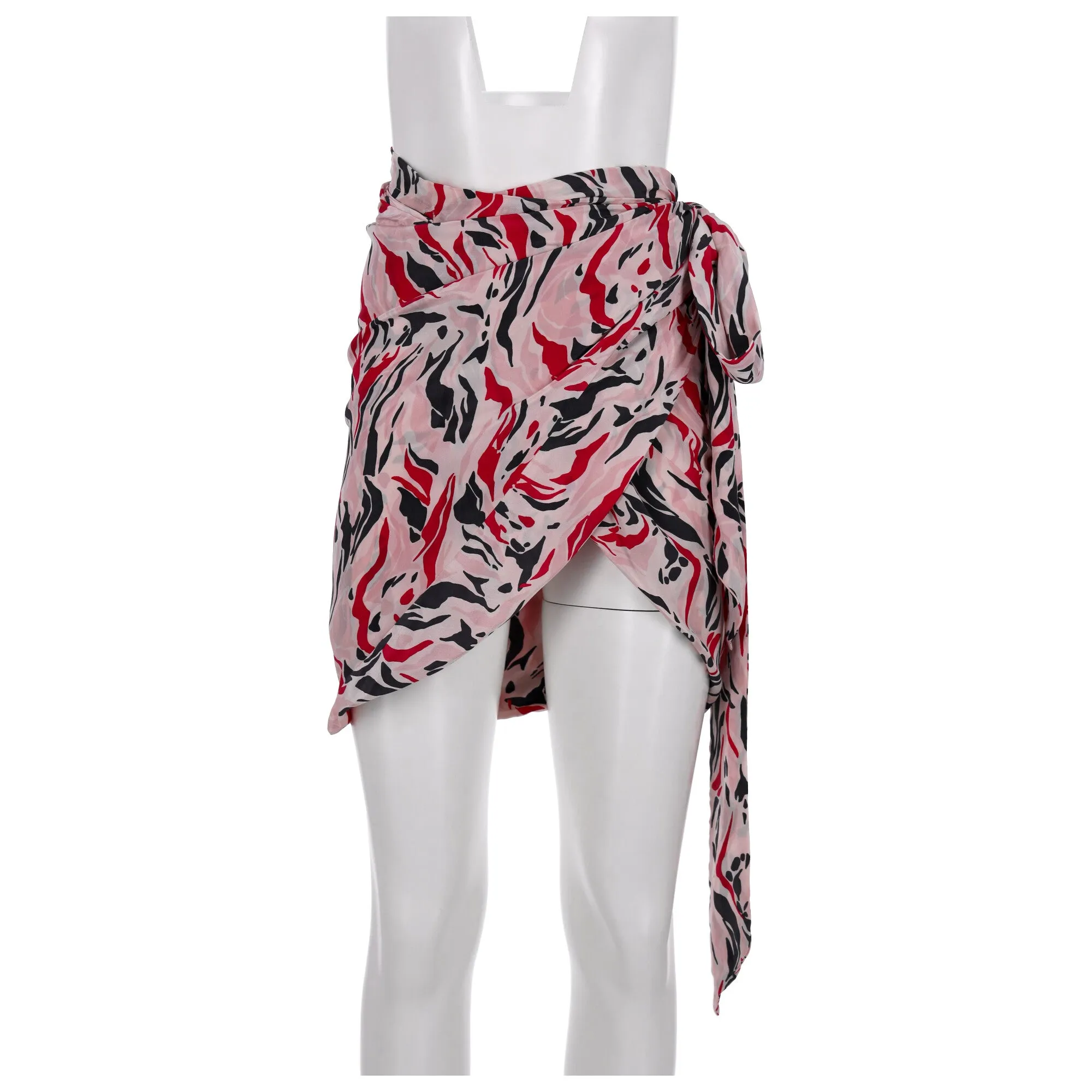Isabel Marant Printed Wrap Skirt in Pink Silk