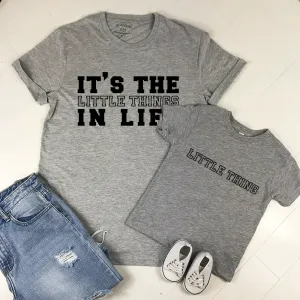 It's The Little Things & Little Thing Matching T-Shirts - Grey dads clothes cheap