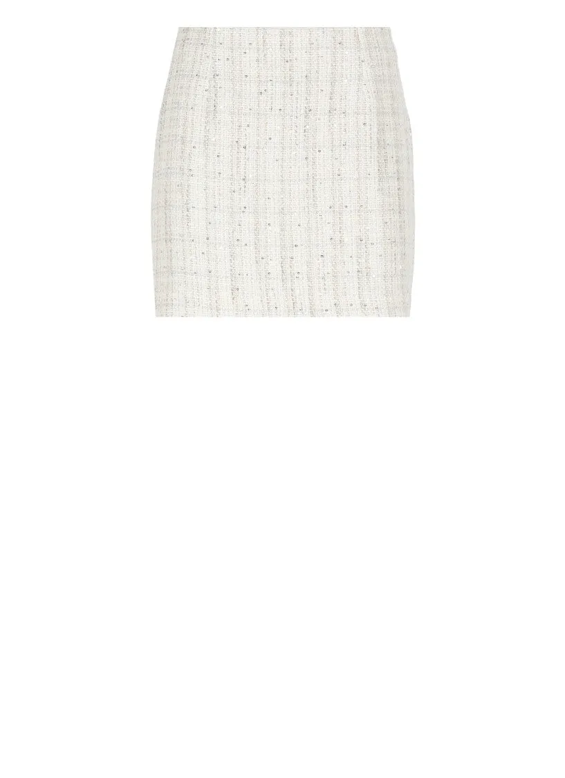 Ivory Cotton Blend Skirt
