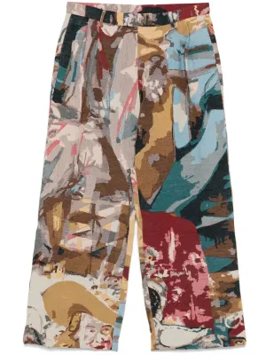 Jacquard-Paintings Trousers cheap bottoms online shop