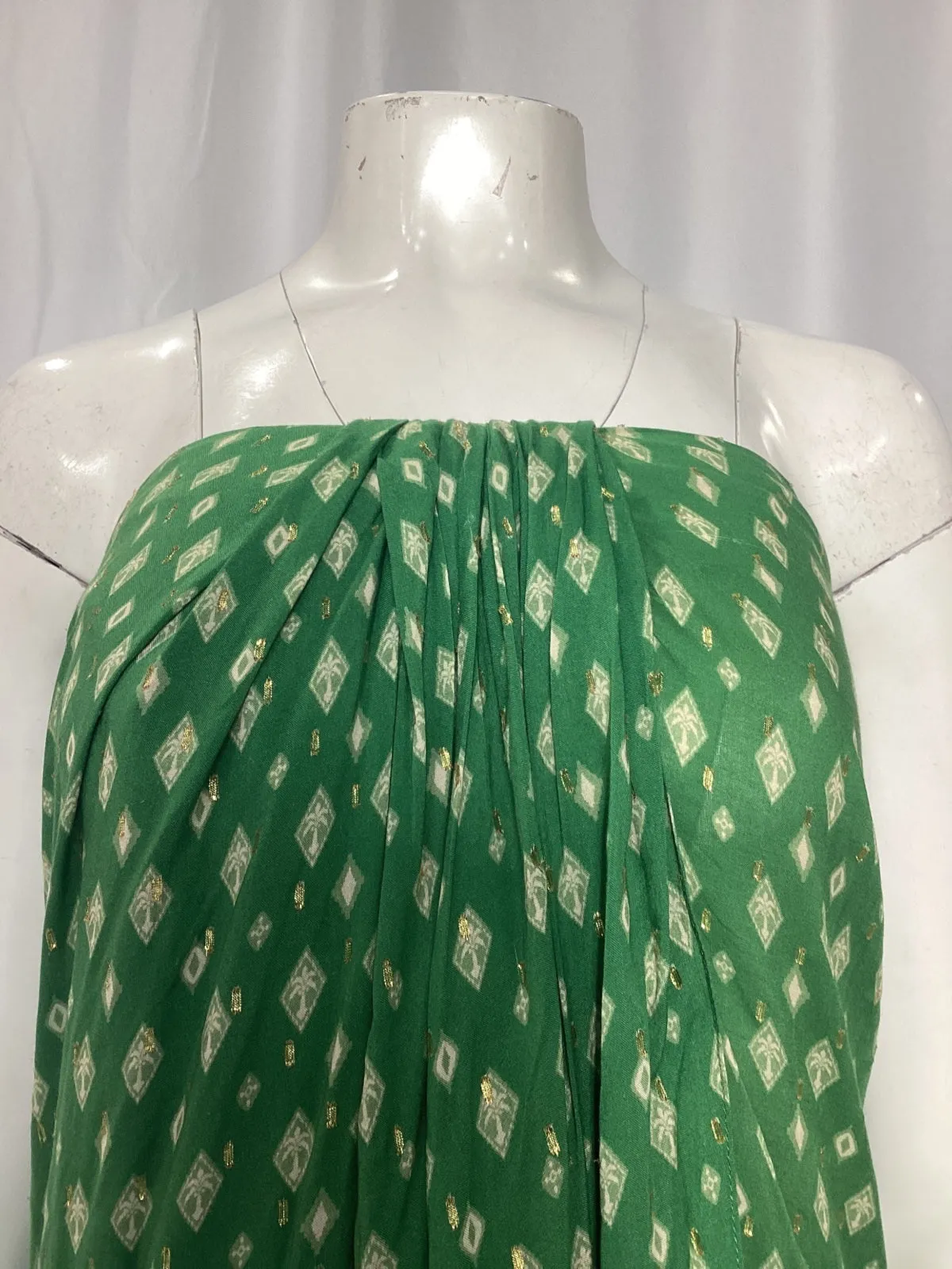Johanna Ortiz Merecumb Print Faux Wrap Maxi Skirt in Green Viscose
