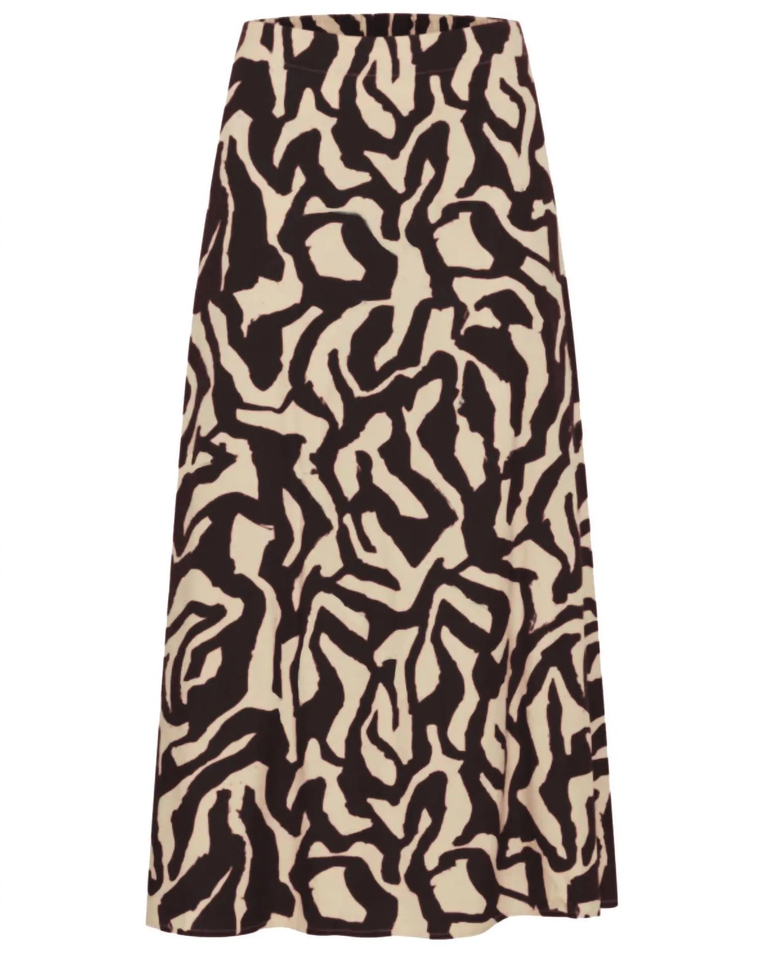 Josa Graphic Midi Skirt In Black Multi
