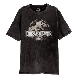 Jurassic Park Scratched Logo SuperHeroes Inc. Acid Wash T-Shirt dad bod shirts discount