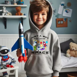 Just A Boy Who Loves Space Hoodie boys fashion clearance