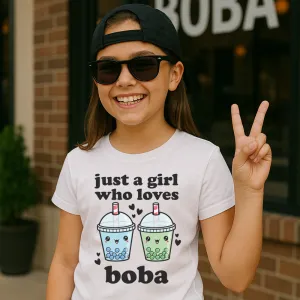 Just A Girl Who Loves Boba T-Shirt girls pajamas promo