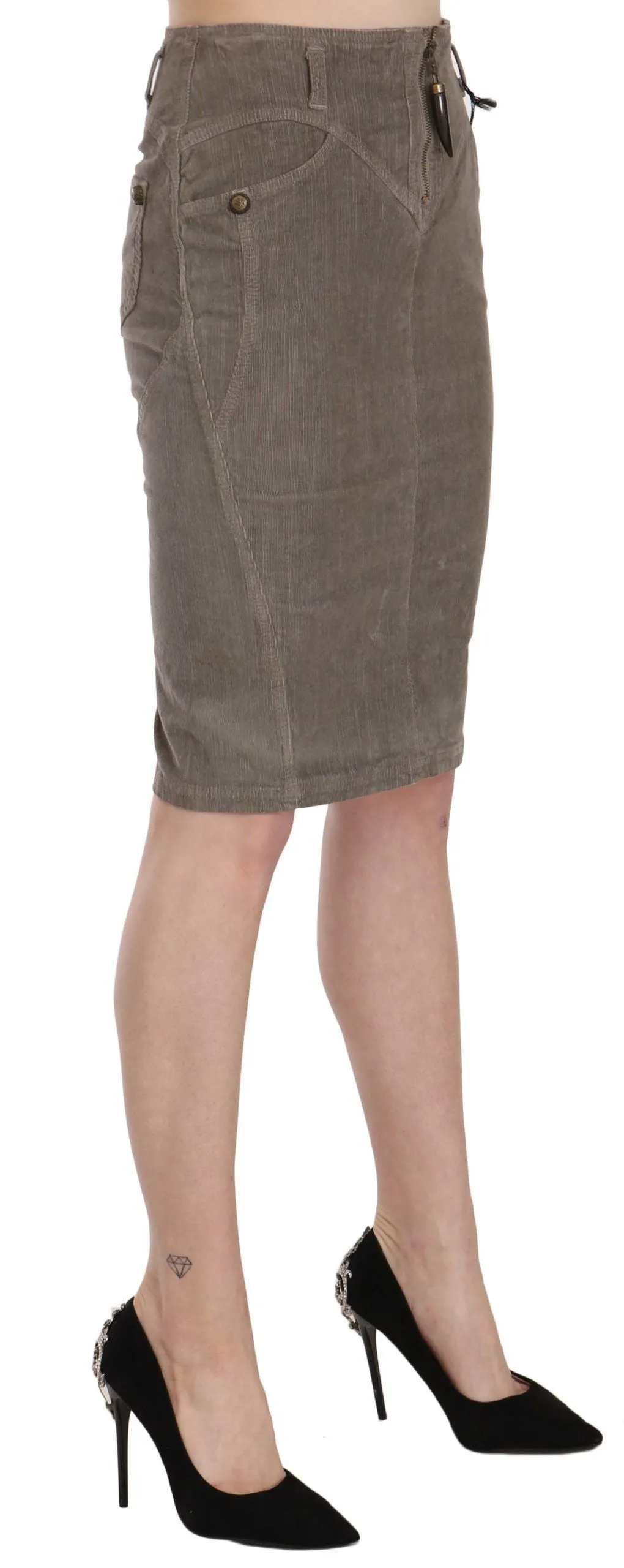 Just Cavalli  Corduroy Pencil Straight A-Line Women's Skirt