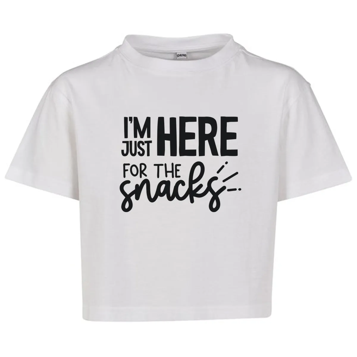 Just Here For The Snacks Kids Cropped T-Shirt girls jeans best deals