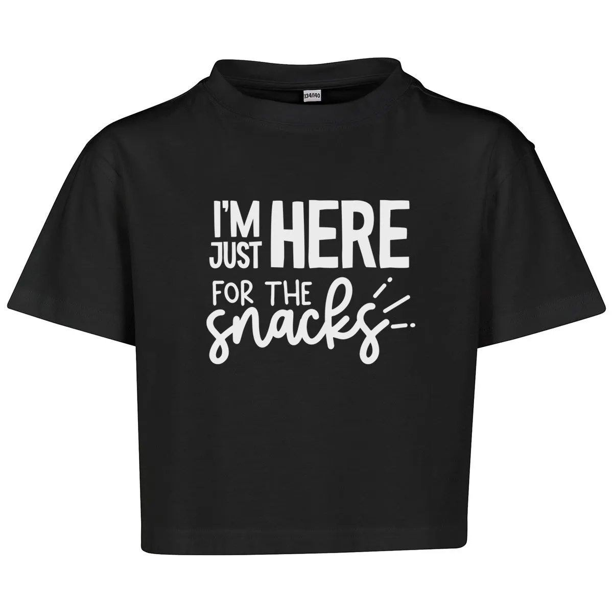 Just Here For The Snacks Kids Cropped T-Shirt