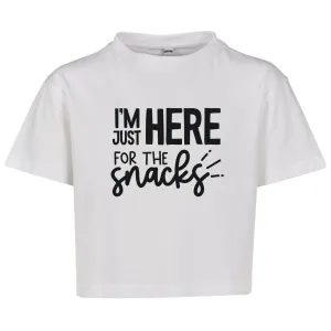 Just Here For The Snacks Kids Cropped T-Shirt girls jeans best deals