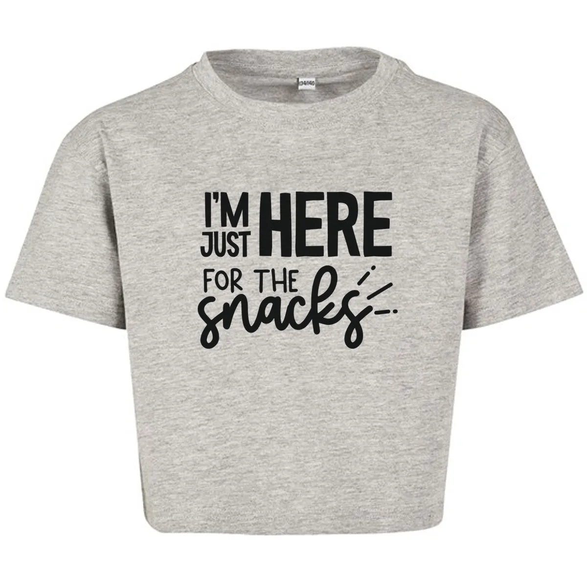 Just Here For The Snacks Kids Cropped T-Shirt