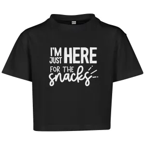 Just Here For The Snacks Kids Cropped T-Shirt girls jeans best deals