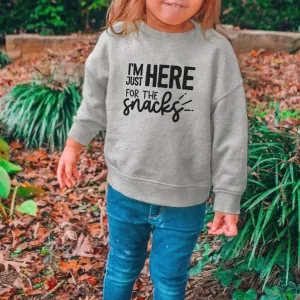 Just Here For The Snacks Kids Sweatshirt girls skirts clearance
