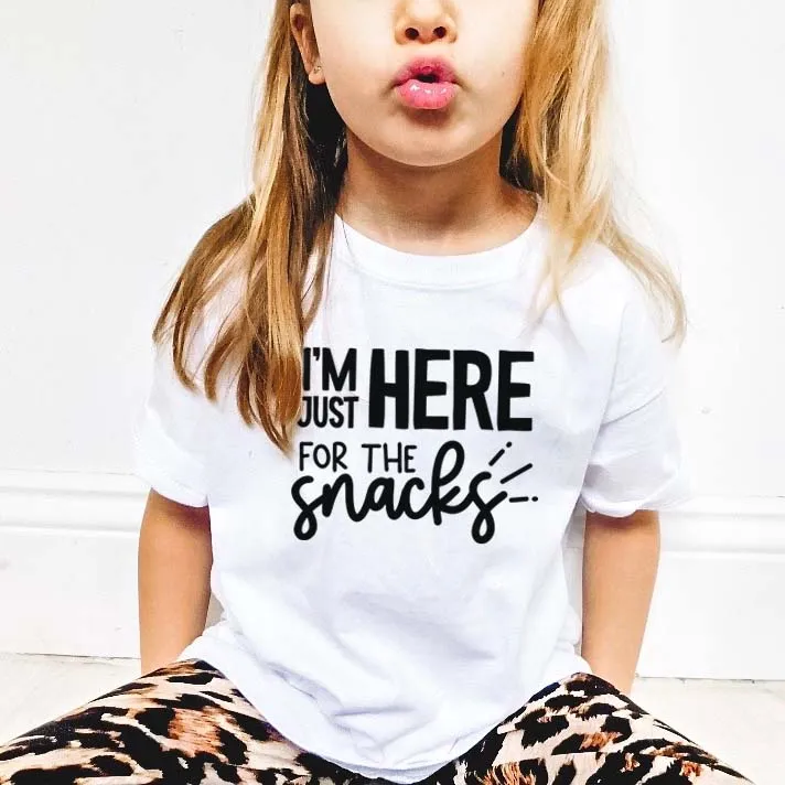 Just Here For The Snacks Kids T-Shirt girls pajamas promo