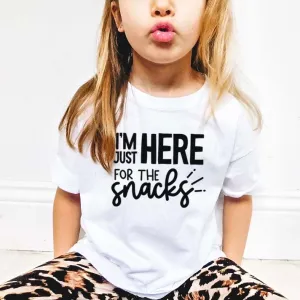 Just Here For The Snacks Kids T-Shirt girls pajamas promo
