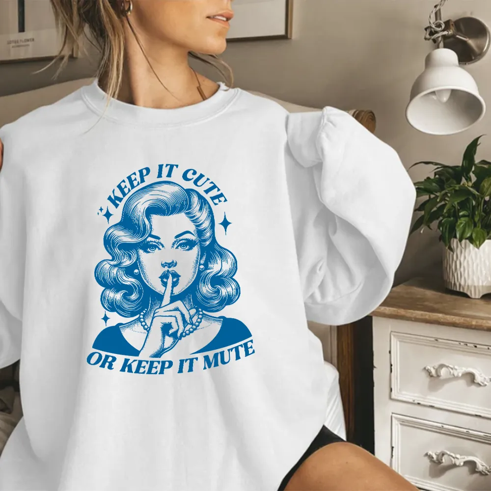 Keep It Cute Retro Graphic Sweatshirt