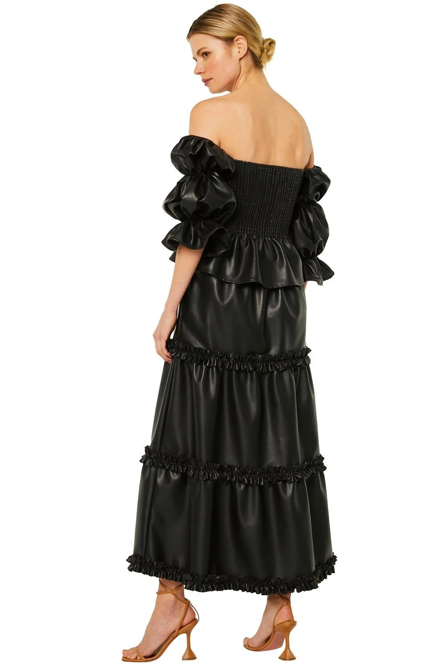 Kelis Skirt In Obsidian Vegan Leather