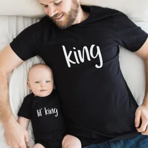 King & Lil' King Matching T-Shirt/Bodysuit fathers day sale outfits