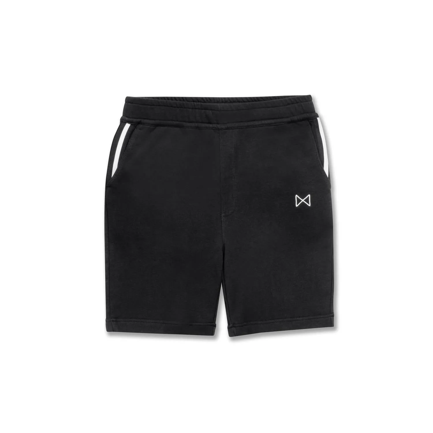 Knit Sweat Short With Pocket Stripe Detail In Black