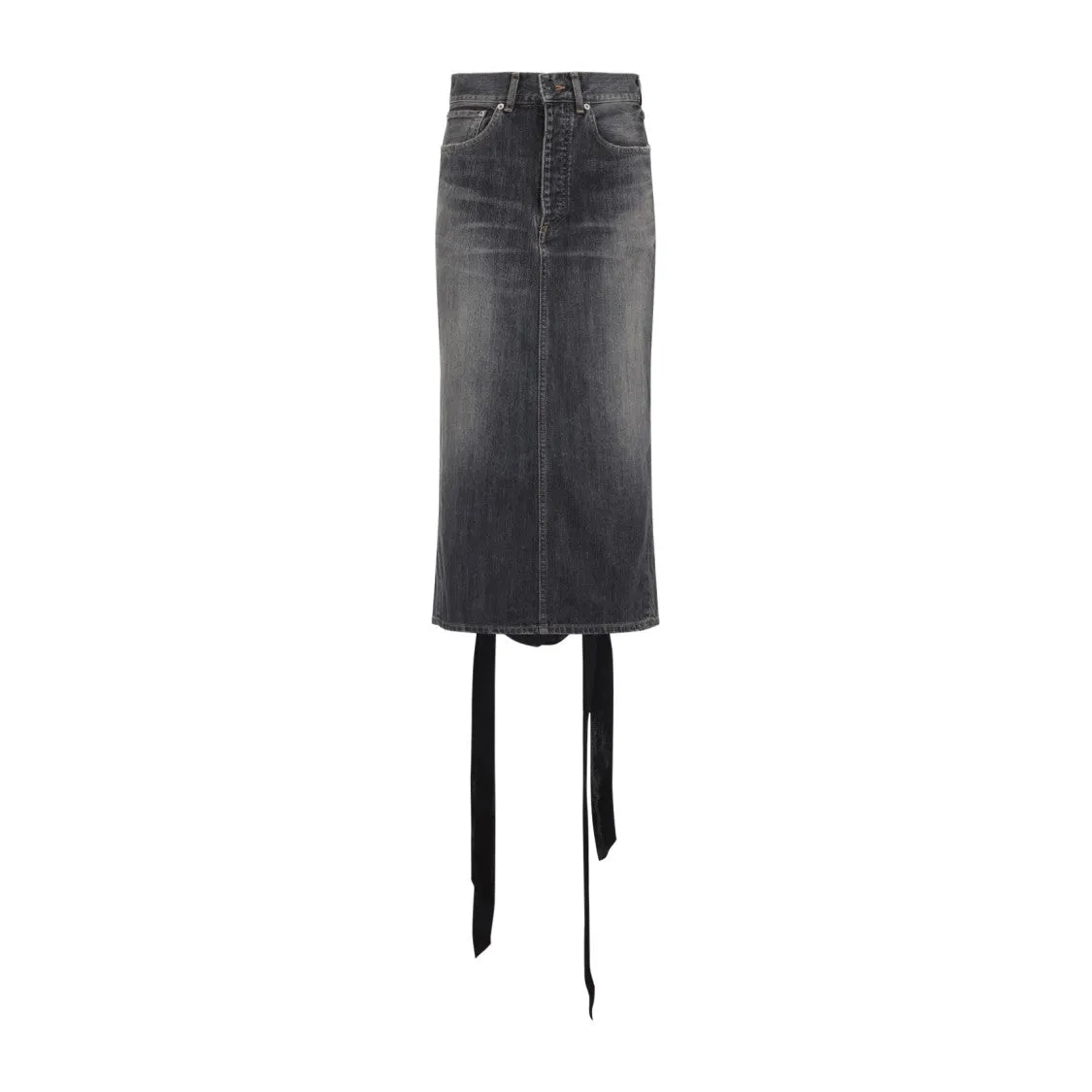 Lace Up Dark Grey Mini Skirt