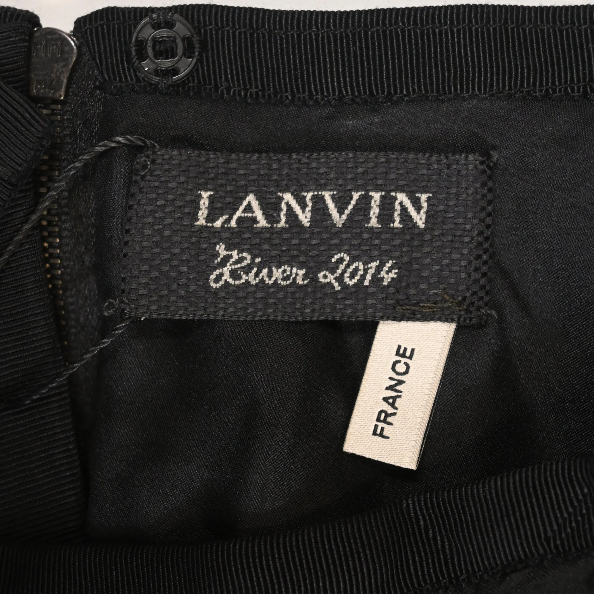 Lanvin A-Line Jacquard Skirt in Black Polyester