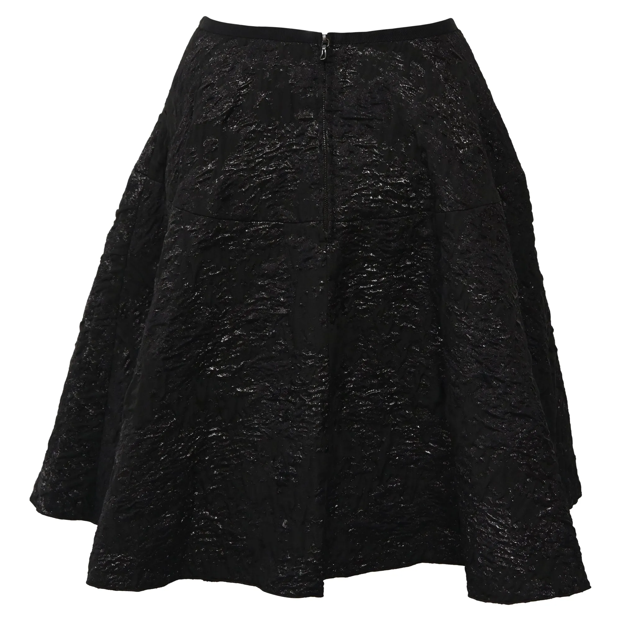 Lanvin A-Line Jacquard Skirt in Black Polyester