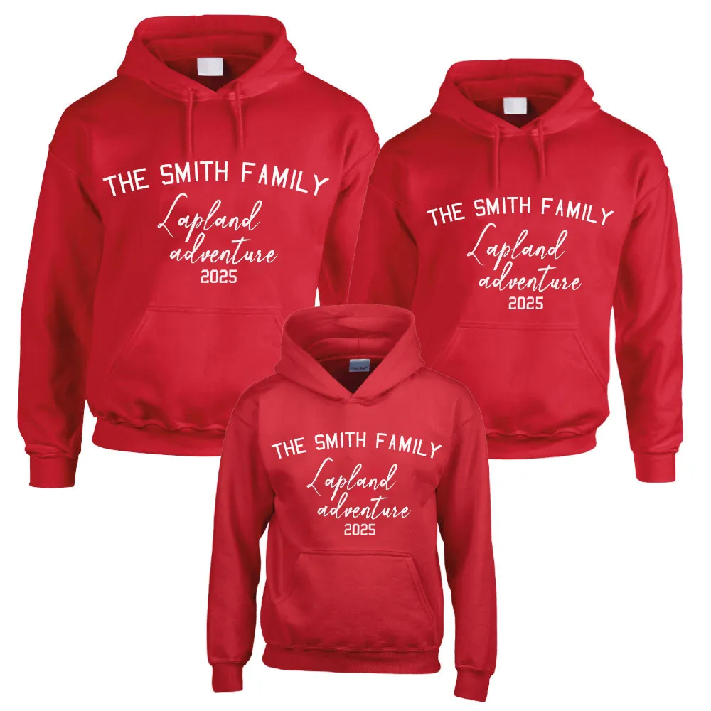 Lapland Adventure 2025 Family Matching Christmas Red Hoodies dad fashion outlet