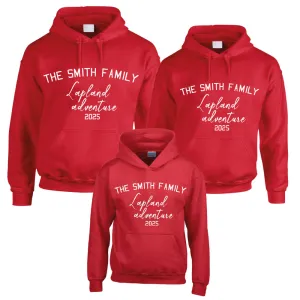 Lapland Adventure 2025 Family Matching Christmas Red Hoodies dad fashion outlet