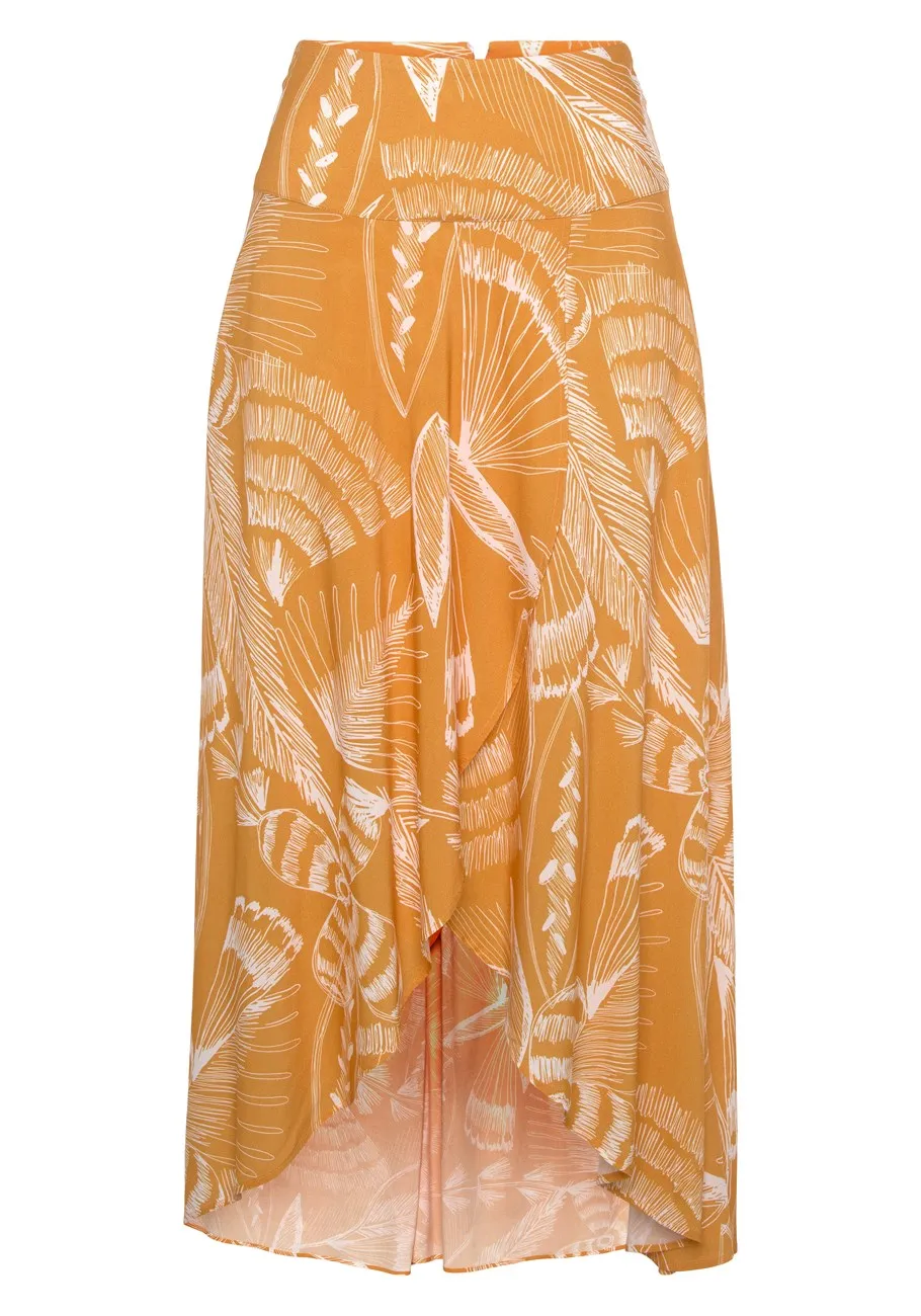 LASCANA Women's Flowy Patterned Maxi Skirt