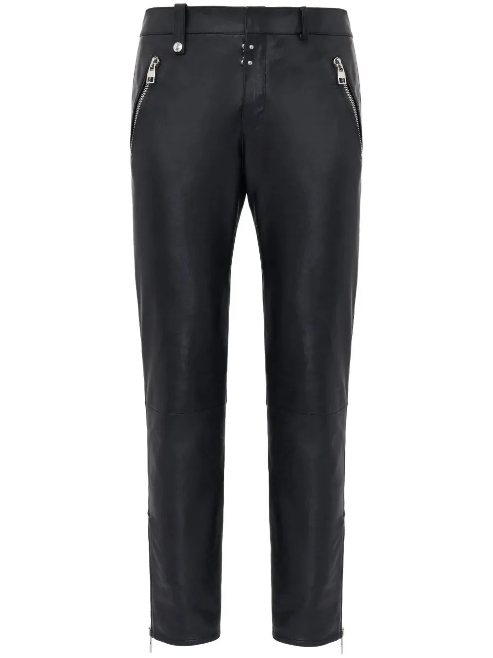 Leather Cropped Slim-Fit Trousers cheap bottoms online shop