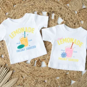 Lemonade & Pink Lemonade Matching Kids White T-Shirts girls pajamas promo