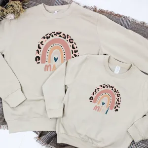 Leopard Rainbow Mama & Mini Leopard Desert Sand Sweatshirts nursing tops best deals